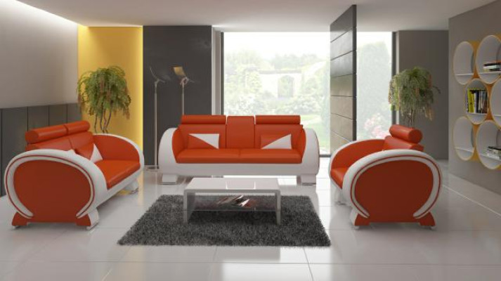 LEDERSOFA LEDERSOFA DESIGNERSOFA GARNITUR 3+1 COUCH POLSTERGARNITUR POLSTER SOFA