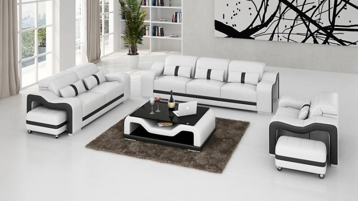 Design Sofagarnitur Couch Polster Sofas Leder Modern 3+1 Sitzer Komplett Set Neu