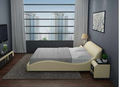 Design Leder Bett Luxus Polster Betten Doppel Modernes Ehe 140/160/180 cm