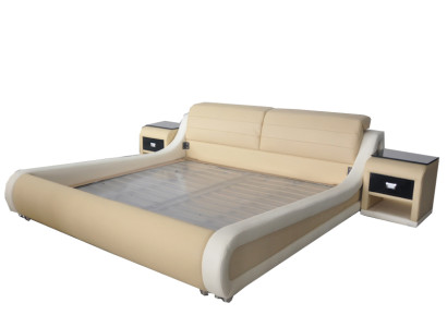 Doppel Luxus Design Leder Bett Hotel Polster Betten Moderne Multifunktion