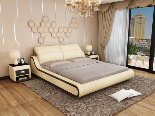 Designer Bett Polsterbett Luxusbett Doppelbett Ehebett Betten 140/160/180 cm