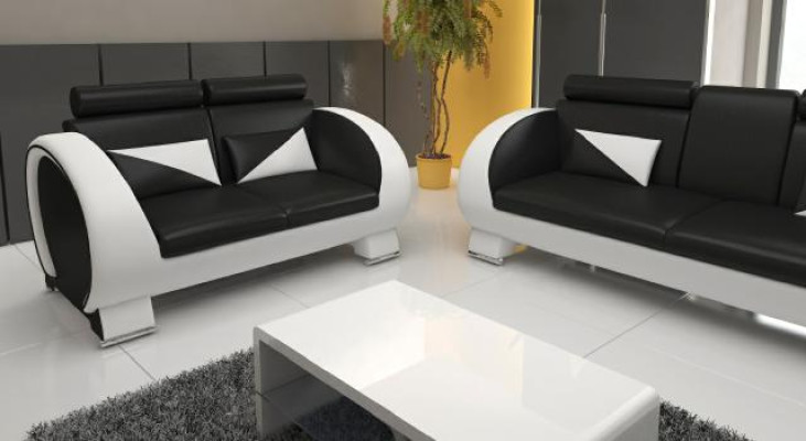 Ledersofa + USB Sofa mit Barfunktion Designer Garnitur Sofa 3 Sitzer Relaxcouch