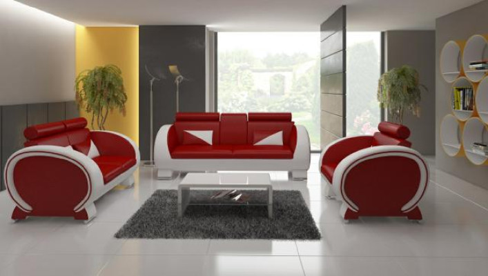 Ledersofa Sofa + USB Sofa 3 Sitzer Relaxcouch mit Barfunktion Designer Garnitur
