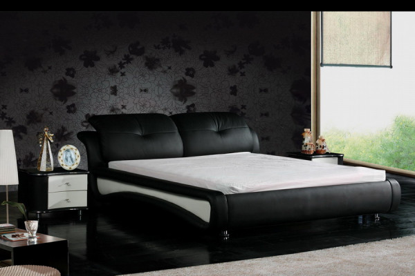 Doppelbett Betten mit USB Leder Designer Ehe Bett Bettgestell 1206