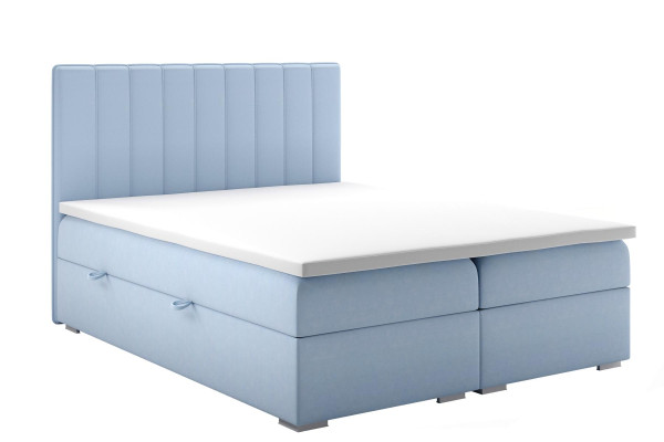 Boxspring Bett Hotel Doppel Blau Samt Luxus Betten Polster Bettkasten 180x200