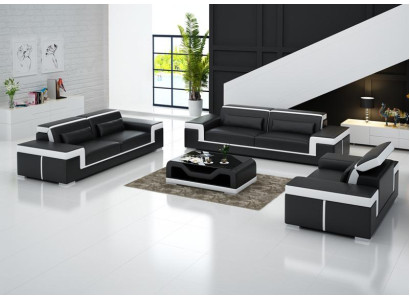 Design Leder Sofa Couch Polster Sofas Couchen Dreisitzer 3er Wohnzimmer Sitz Neu