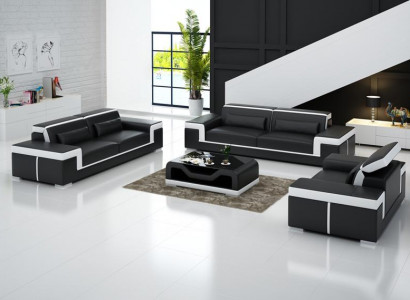 Design Leder Sofa Couch Polster Sofas Couchen Dreisitzer 3er Wohnzimmer Sitz Neu