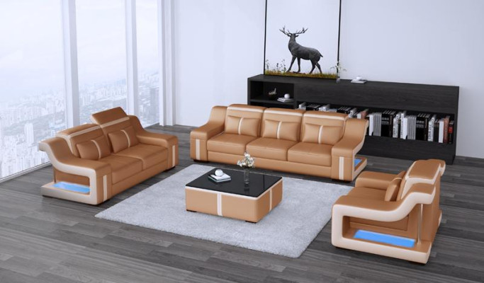 Design Multifunktions Couch Relax Sofa Leder Polster Couchen Dreisitzer 3er Neu