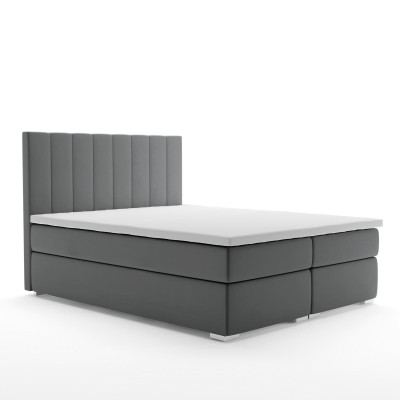 Boxspring Bett Hotel Doppel Betten Design Polster Kasten Funktion Grau
