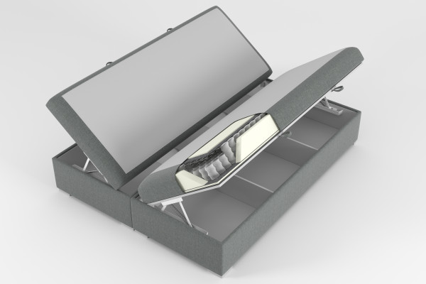 Boxspring Bett Hotel Doppel Betten Design Polster Kasten Funktion Grau