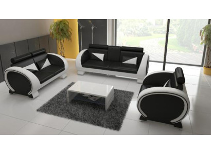Ledersofa Sofa mit Barfunktion Designer Garnitur Couch Sofa 3 Sitzer Relaxcouch