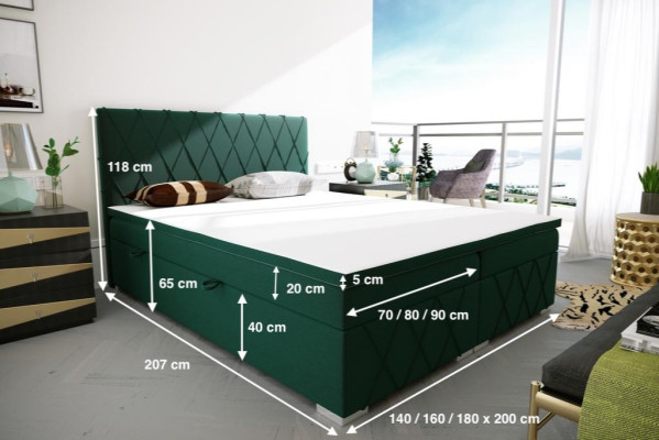 Boxspring Bett Hotel Doppel Textil Luxus Betten Bettkasten Polster Funktion