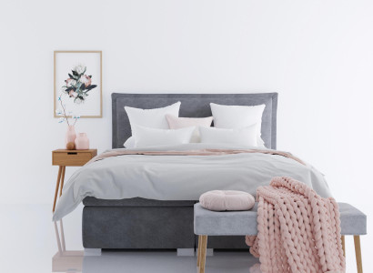 Moderne Hotel Boxspring Betten Doppel Luxus Bett Polster Kasten Funktion Stoff