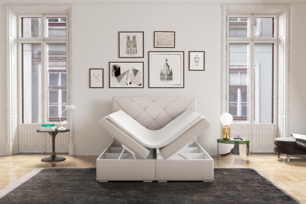 Moderne Boxspring Betten Hotel Doppel Luxus Bett Polster Kasten Funktion Leder