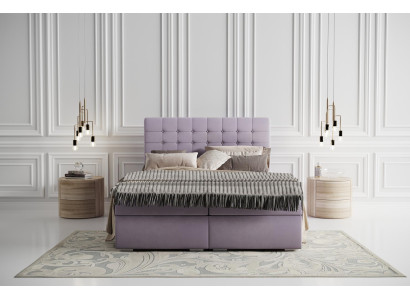 Komplett Set Matratze & Topper Boxspring Bett Pink Polster 180x200cm