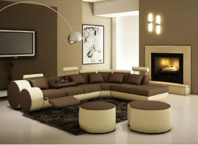 Ecksofa Sofa Couch Polster Wohnlandschaft Leder Eck Sofas Garnitur sofas Madird