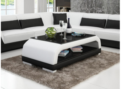 Designer Couchtisch Polster Tisch Leder Glas Moderner Tische 6108