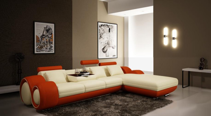 edersofa Couch U-Form Wohnlandschaft Ecksofa Garnitur Design Modern
