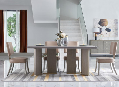 Komplette Esszimmer Garnitur Tisch + 6x Lehnstuhl Stühle Luxus Essgruppe