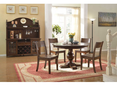 Esszimmer Komplett Garnitur Tisch Anrichte 4x Stuhl Set 7tlg. Esstisch Holz neu