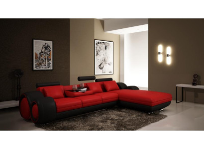 Patentiertes Design Ecksofa Sofa Couch Polster Leder Ecke BERLINr Wohnlandschaft