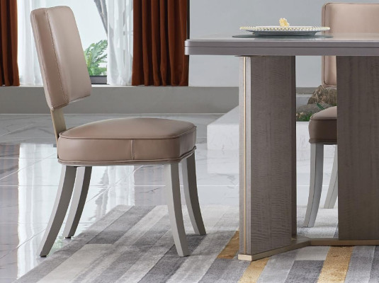 Stuhl 6x Stühle Gruppe Set Wohn - Esszimmer Garnitur Holz Lehn Leder Textil Neu