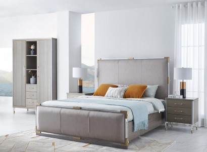 Luxus Schlafzimmer Möbel Bett 2x Nachttisch Set Betten dubai hotel möbel