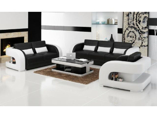 3+2+1 Sofagarnitur Ledersofa Couch Sofa Designer Sofas Wohnlandschaft Bergamo