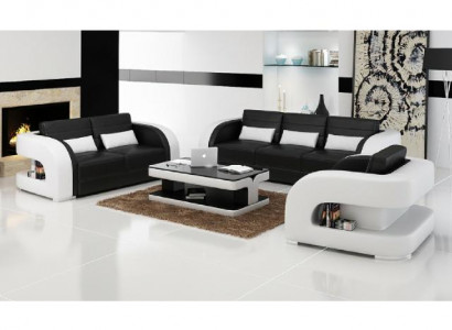 3+2+1 Sofagarnitur Ledersofa Couch Sofa Designer Sofas Wohnlandschaft Bergamo