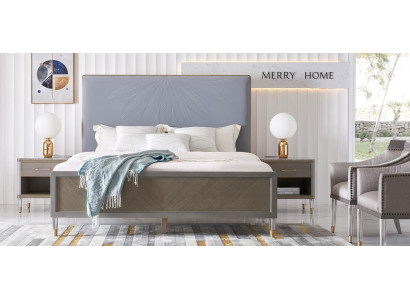 Bett 2x Nachttisch 3 tlg. Schlafzimmer Set Design Deko Modern Luxus Betten