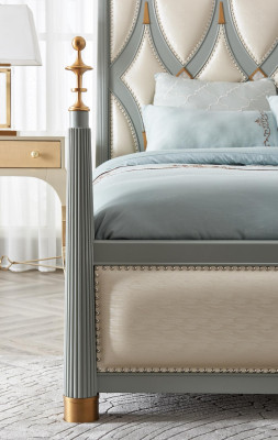 Luxus Möbel Schlafzimmer Hotel Betten Royal Gold Bett Holz Bett 180x200cm