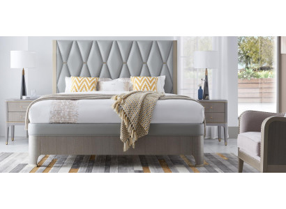 Bett 2x Nachttisch 3 tlg. Schlafzimmer Set Design Modern Luxus Gruppe