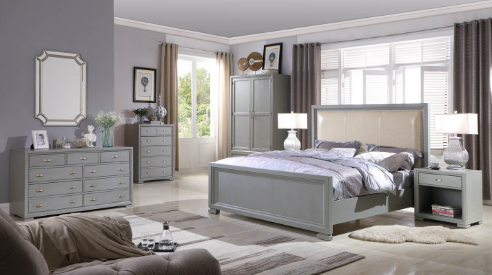 Bett 2x Nachttisch 3 tlg. Schlafzimmer Set Betten Möbel Chesterfield 180x200cm