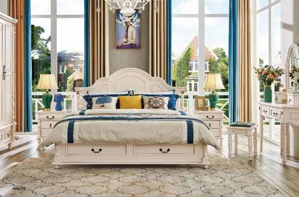 Schlafzimmer Set Bett Nachttisch Kleiderschrank Stuhl Schminktisch Design 6tlg.