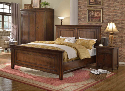 Schlafzimmer 3 Stk. Nachttische Set Design Luxus Bett Holz Doppelbett neu