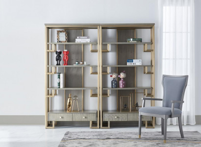 Designer Vitrine 2x Vitrine Holz Schrank Schränke Wohnzimmer Regale