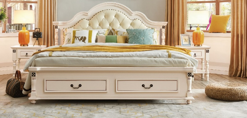 Schlafzimmer Set Bett Nachttisch Kleiderschrank Hotel Betten Holz Design 4tlg.