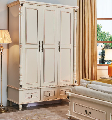 Schlafzimmer Set Bett Nachttisch Kleiderschrank Hotel Betten Holz Design 4tlg.