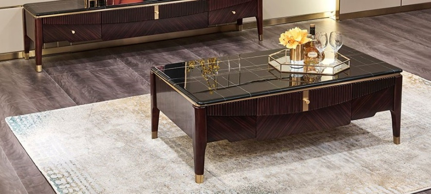 Couchtisch Holz Tisch Beistell Sofa Couch Tische Marmor Wohnzimmer Design Möbel