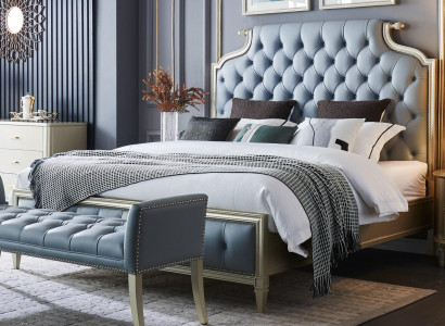 Ein hochwertiges Designer-Bett im Chesterfield-Stil für Ihr Schlafzimmer 