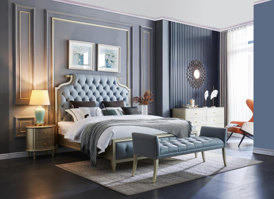 Ein hochwertiges Designer-Bett im Chesterfield-Stil für Ihr Schlafzimmer 