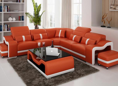 Desing Ecksofa Sofa Couch Leder Eck L Form Wohnlandschaft Polster Eckgarnitur