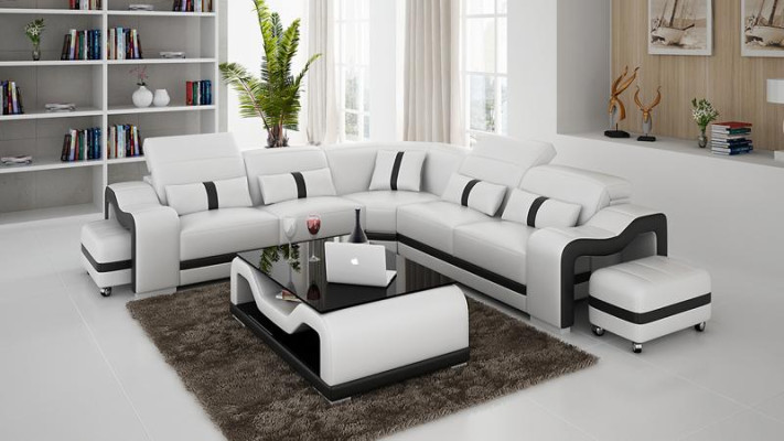 Desing Ecksofa Sofa Couch Leder Eck L Form Wohnlandschaft Polster Eckgarnitur
