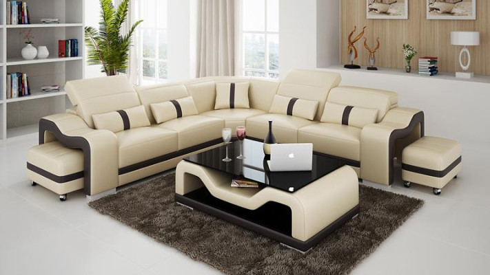 Desing Ecksofa Sofa Couch Leder Eck L Form Wohnlandschaft Polster Eckgarnitur