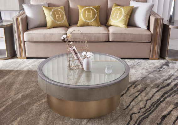 Runder Design Couchtisch Glas Rundtisch Beistell Tische Runde Sofa