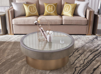 Runder Design Couchtisch Glas Rundtisch Beistell Tische Runde Sofa