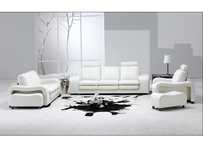 Ledersofa Couch Wohnlandschaft Garnitur Design Modern 3+2+1 Sitzer Sofa A1112