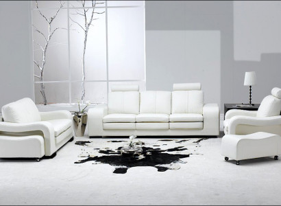 Ledersofa Couch Wohnlandschaft Garnitur Design Modern 3+2+1 Sitzer Sofa A1112