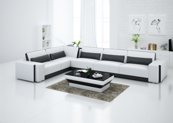Ledersofa Couch Wohnlandschaft Eck Modern Ecksofa Design Garnitur Sofa