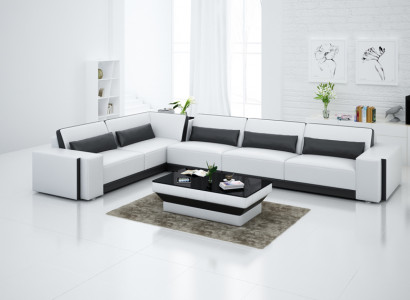 Ledersofa Couch Wohnlandschaft Eck Modern Ecksofa Design Garnitur Sofa